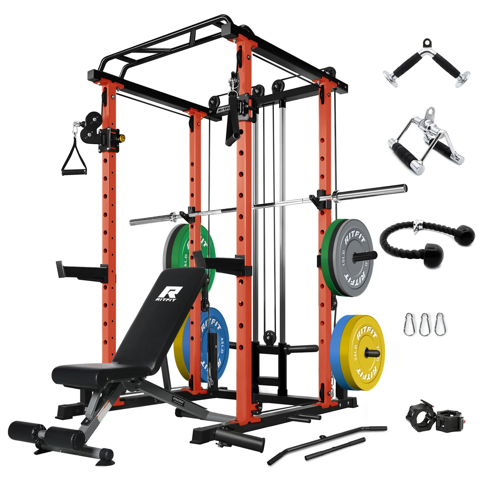 RitFit PPC03 Power Cage Home Gym Package with Adjustable Cable System - Image 10