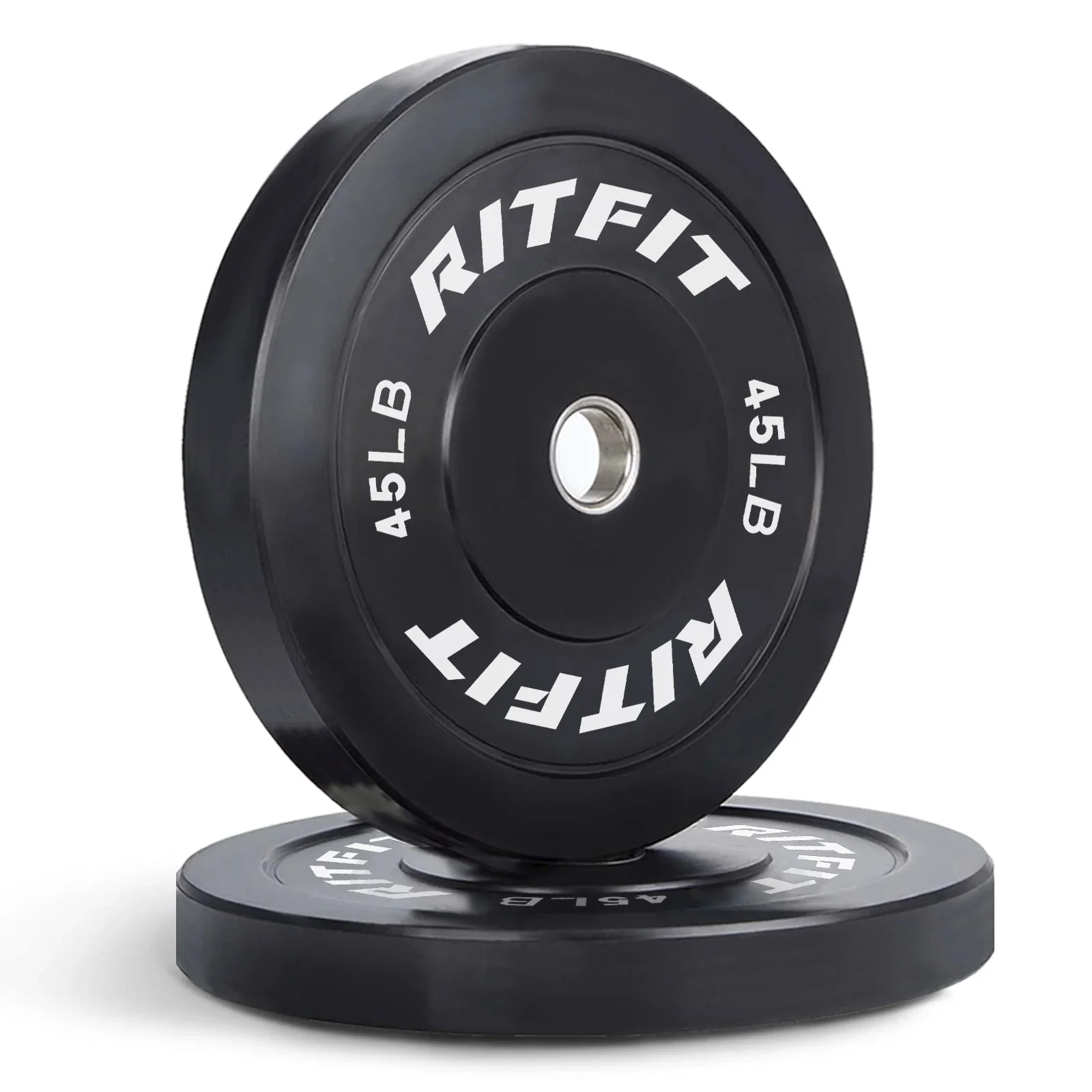 RitFit Bumper Plates Olympic Rubber Weight Plates, 2-inch - Image 11