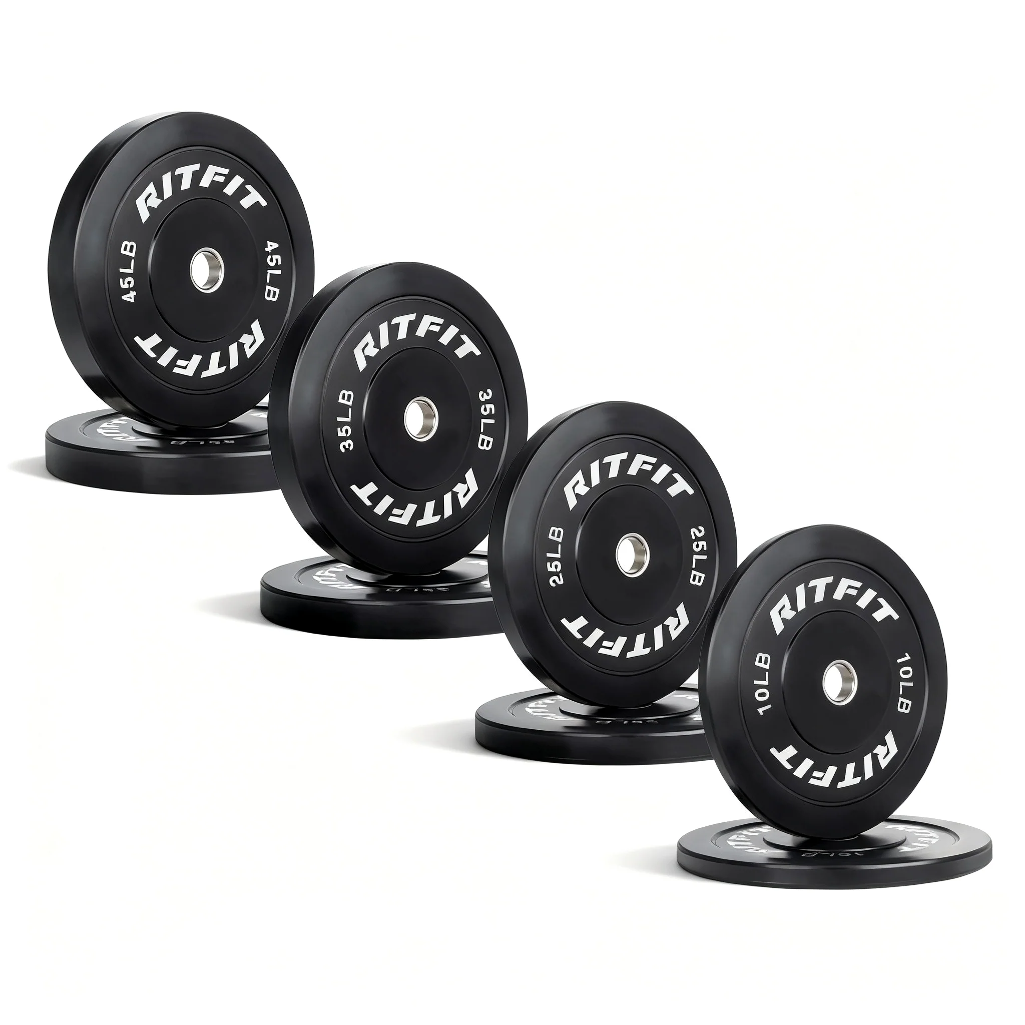 RitFit Bumper Plates Olympic Rubber Weight Plates, 2-inch - Image 21