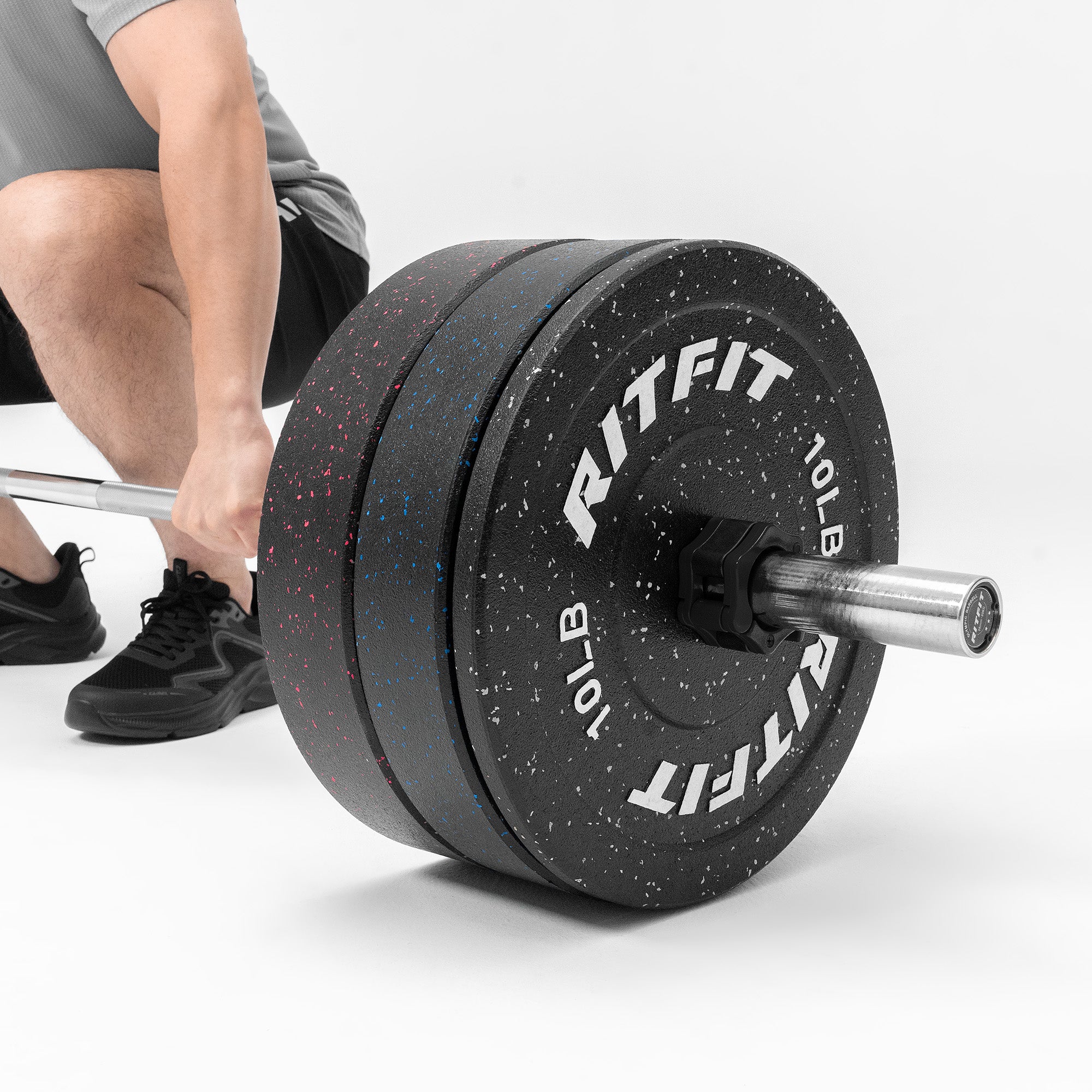 RitFit Fleck Bumper Plates 2-Inch Olympic Rubber Weight Plates - Image 13