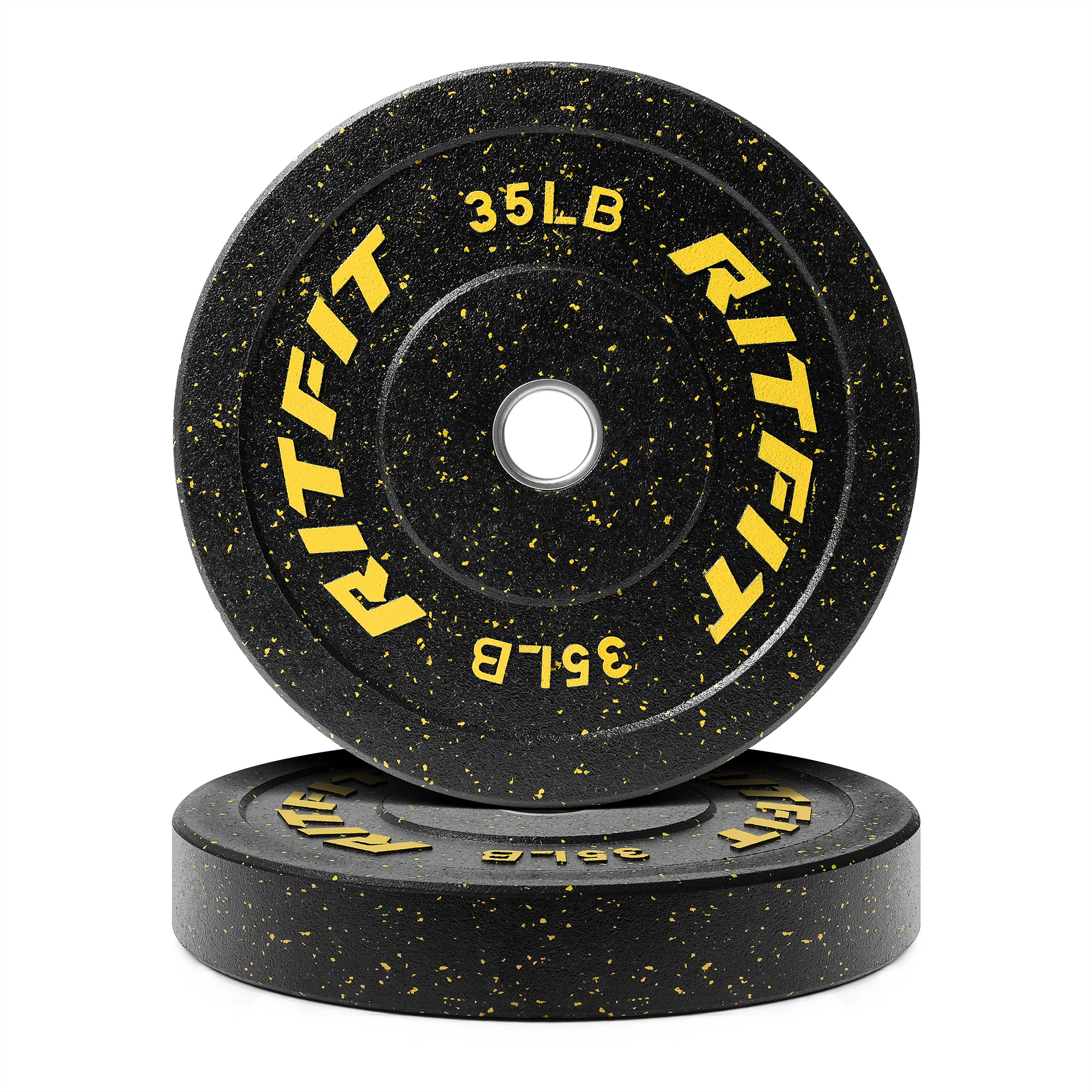 RitFit Fleck Bumper Plates 2-Inch Olympic Rubber Weight Plates - Image 5