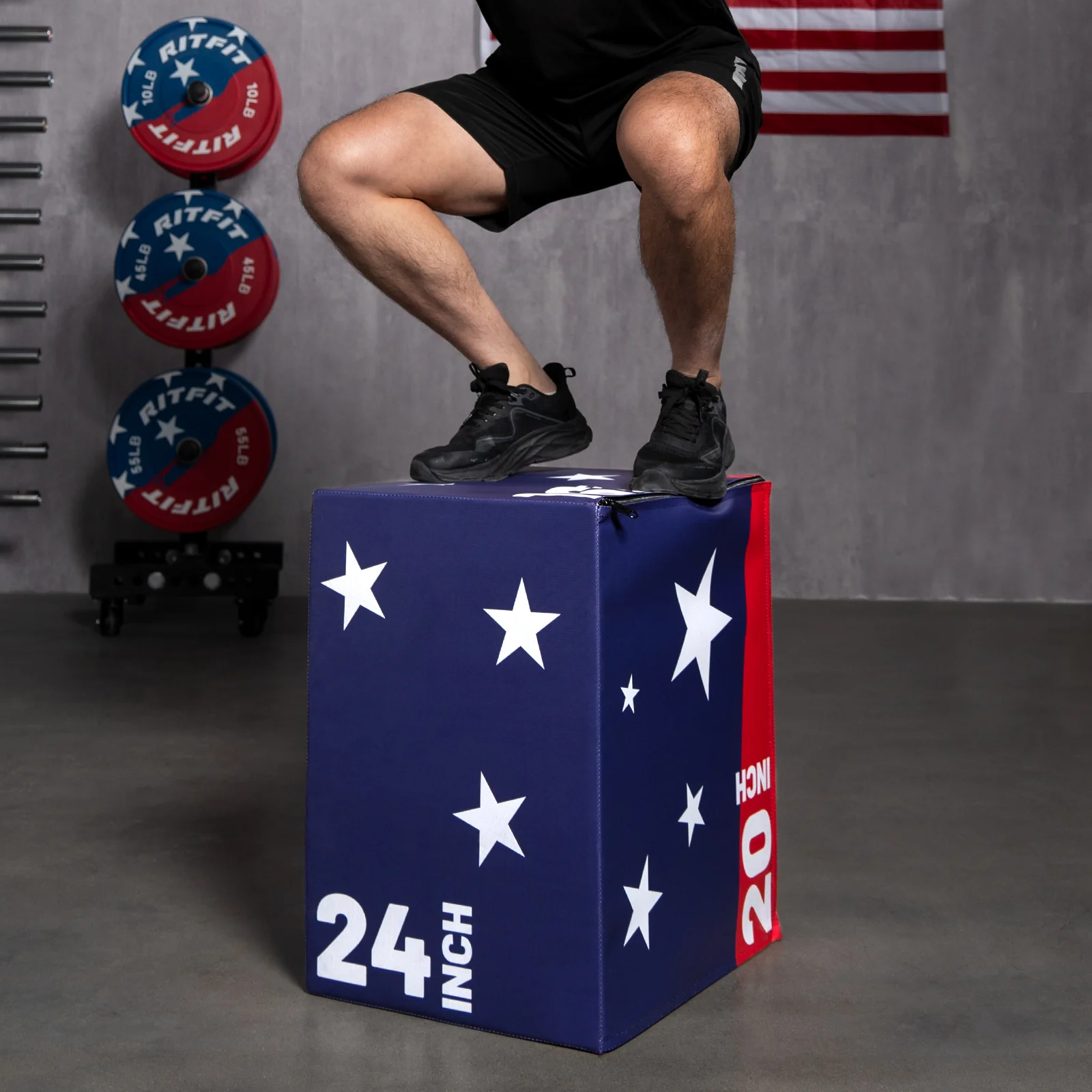 RitFit Patriotic Color 3-in-1 Foam Plyo Box Jump Platform - Image 12