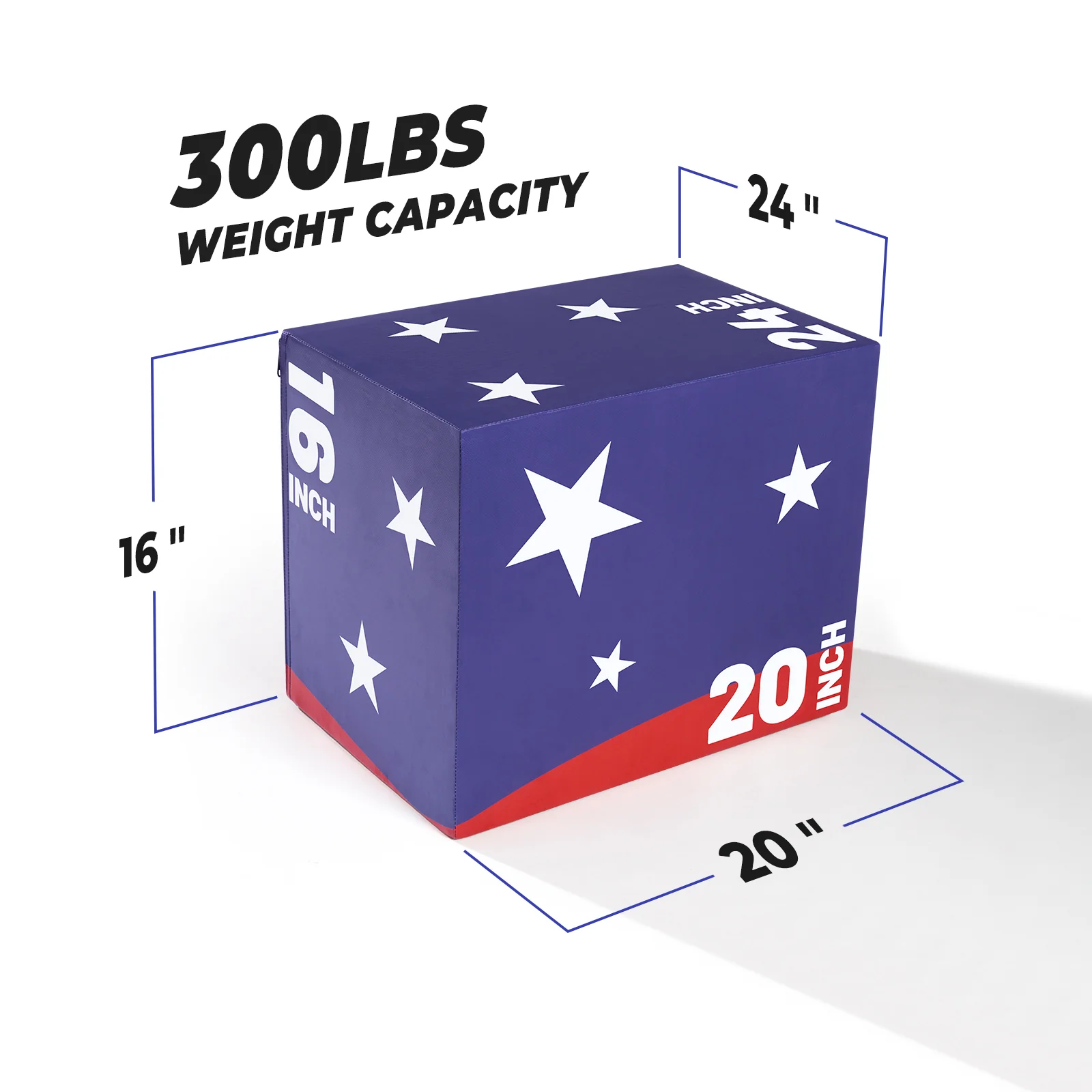 RitFit Patriotic Color 3-in-1 Foam Plyo Box Jump Platform - Image 6