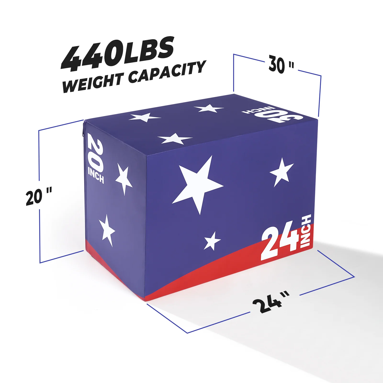 RitFit Patriotic Color 3-in-1 Foam Plyo Box Jump Platform - Image 7