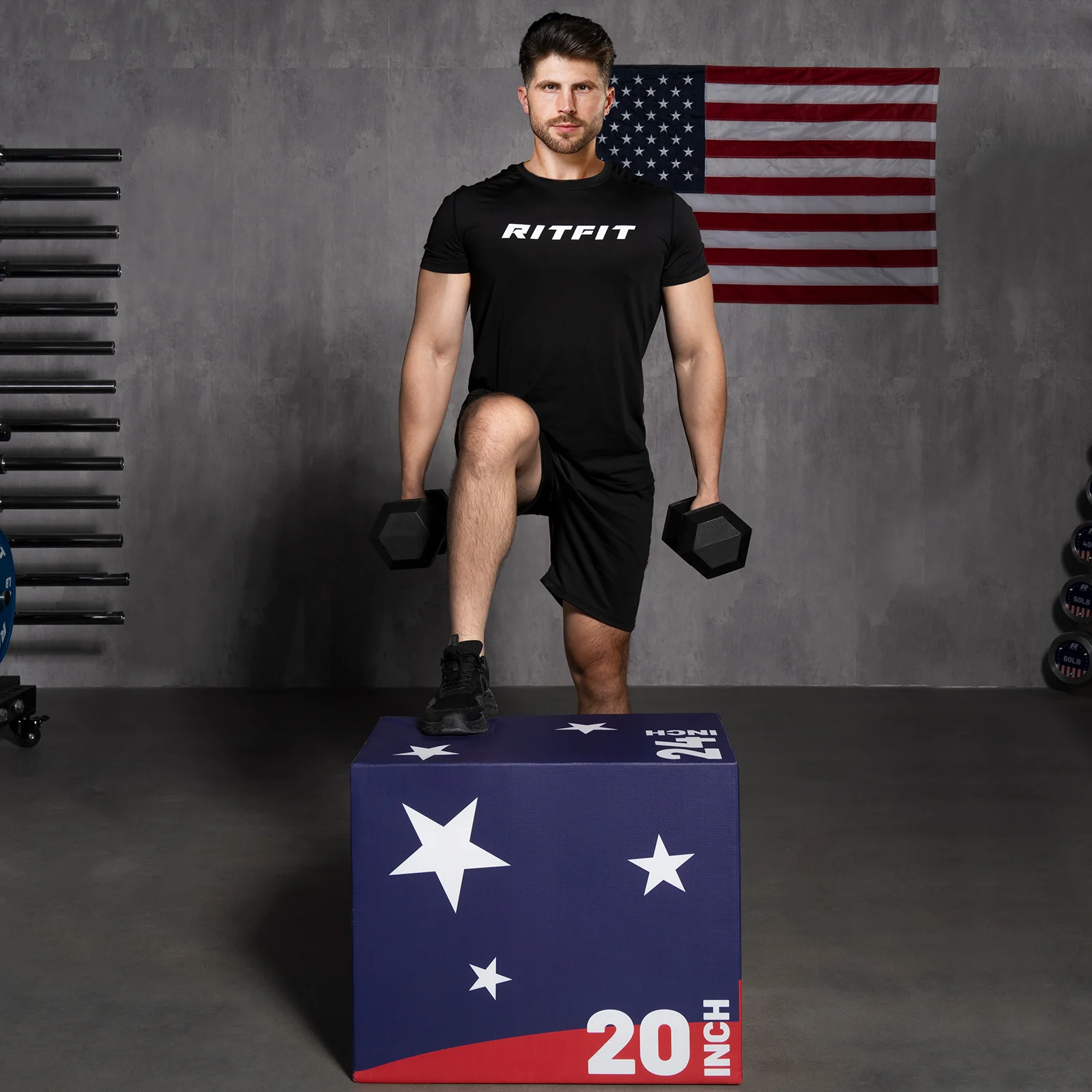 RitFit Patriotic Color 3-in-1 Foam Plyo Box Jump Platform - Image 9
