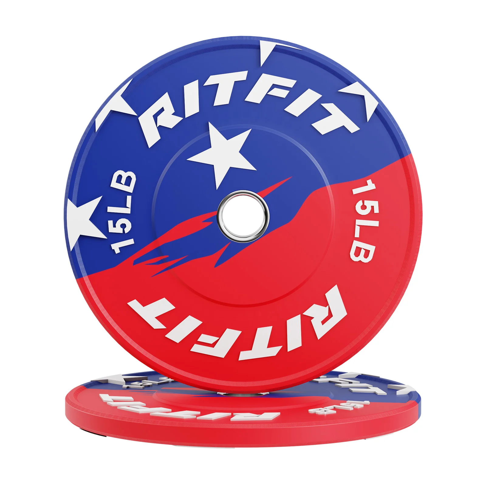 RitFit Patriotic Color Bumper Plates 2 Inch Olympic Rubber Weight Plates - Image 3