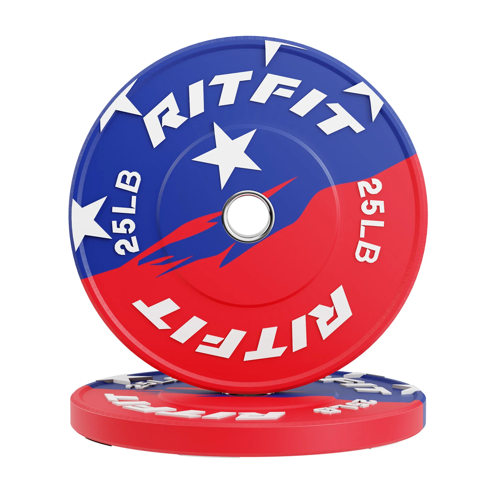 RitFit Patriotic Color Bumper Plates 2 Inch Olympic Rubber Weight Plates - Image 4