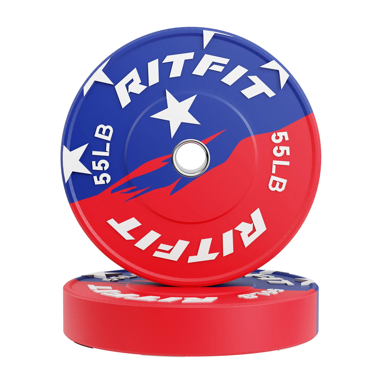 RitFit Patriotic Color Bumper Plates 2 Inch Olympic Rubber Weight Plates - Image 7