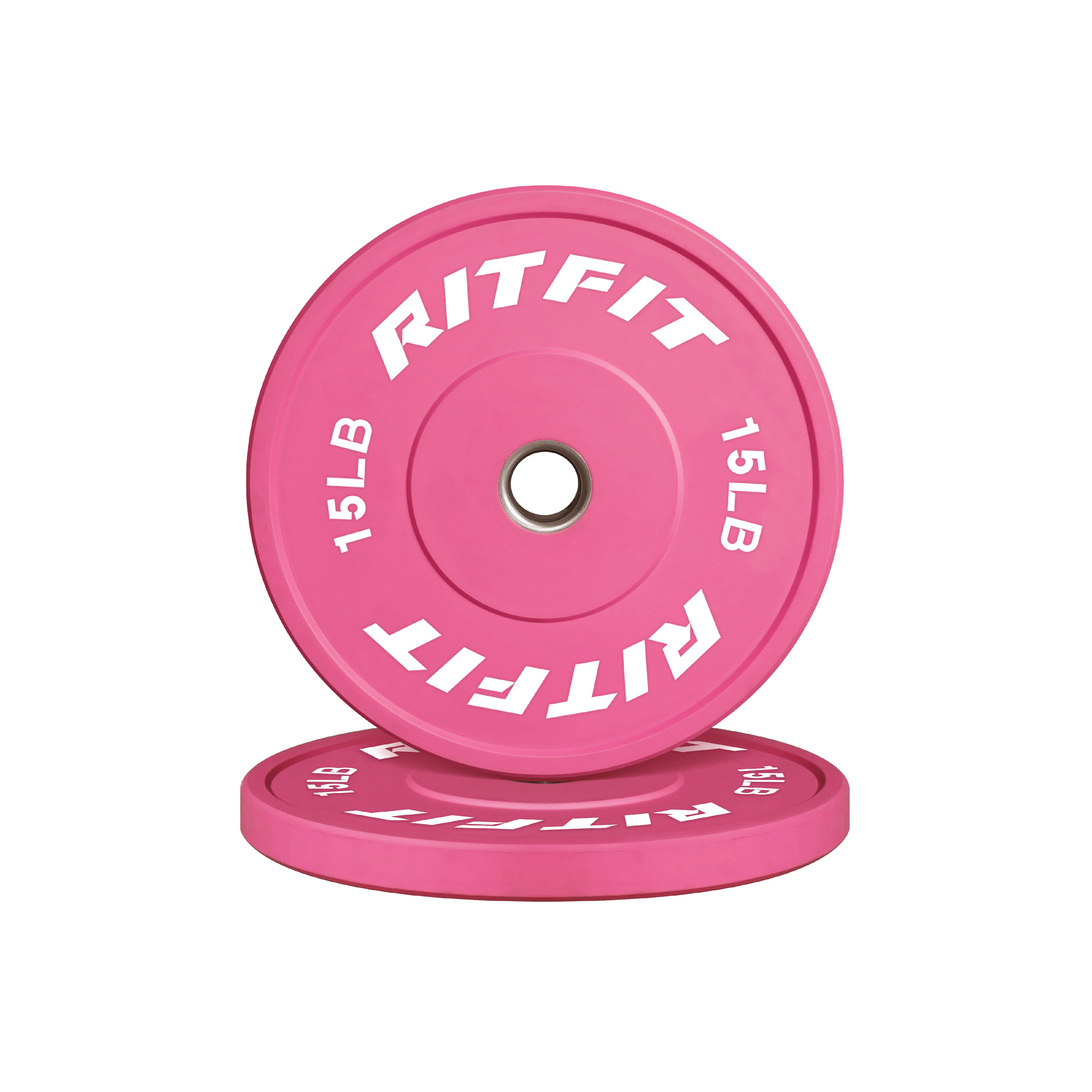 RitFit Pink Weight Plates Olympic Bumper Plates Weight Plates Fit 2" Barbells - Image 4